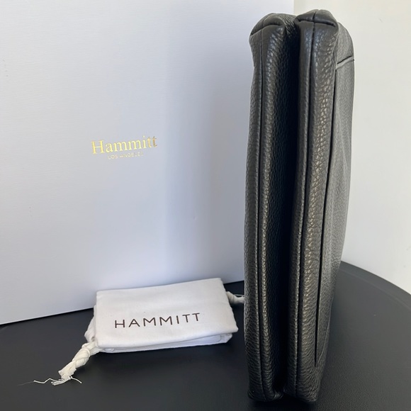 Hammitt Duke Triple Compartment Black Gunmetal Clutch EUC - Picture 6 of 11